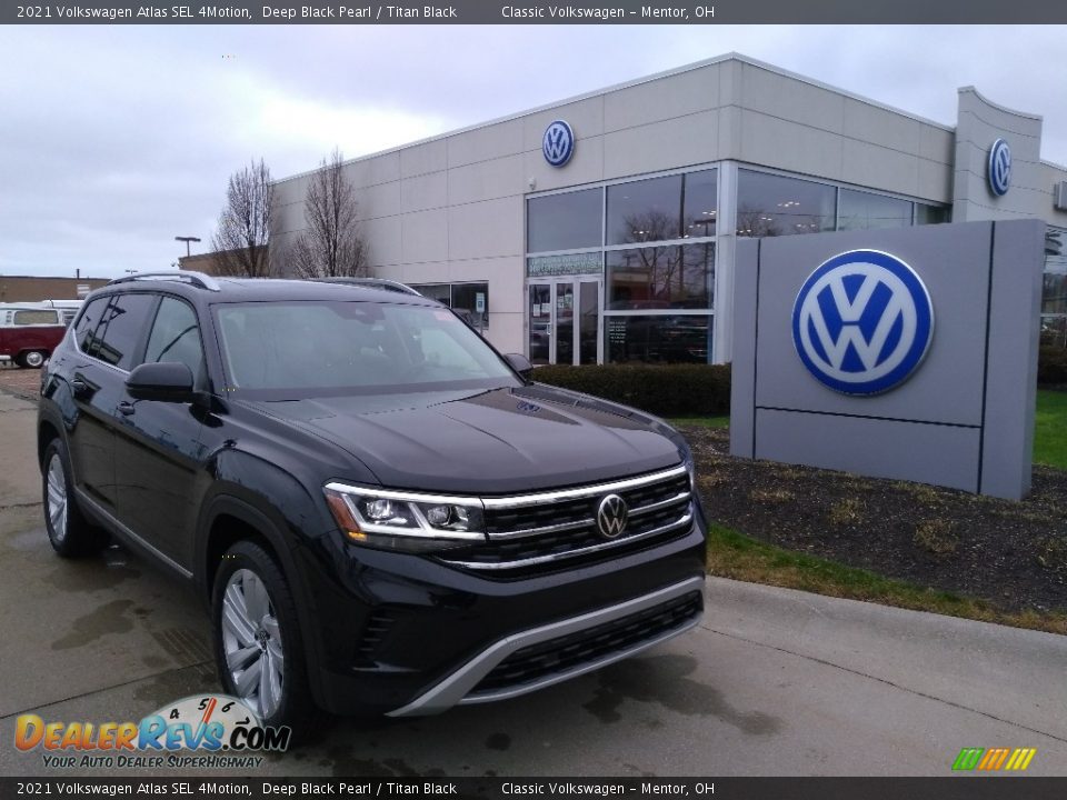 2021 Volkswagen Atlas SEL 4Motion Deep Black Pearl / Titan Black Photo #1