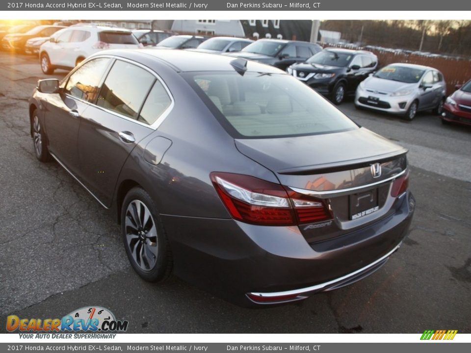 2017 Honda Accord Hybrid EX-L Sedan Modern Steel Metallic / Ivory Photo #7