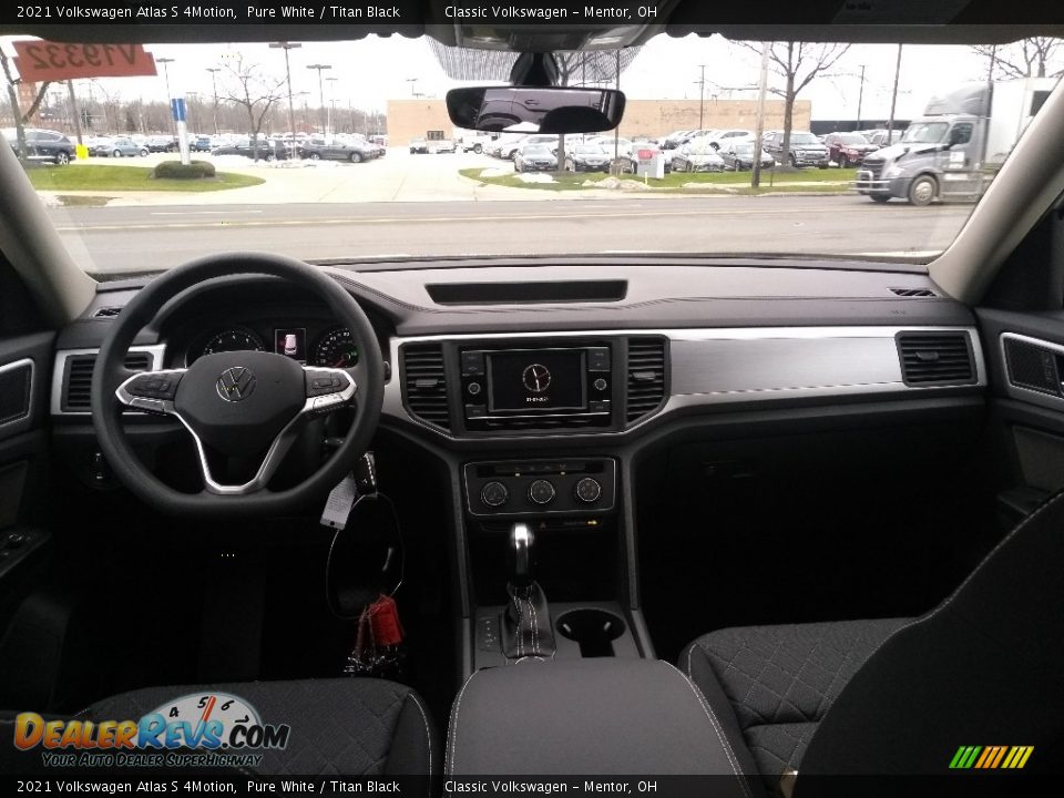 2021 Volkswagen Atlas S 4Motion Pure White / Titan Black Photo #3