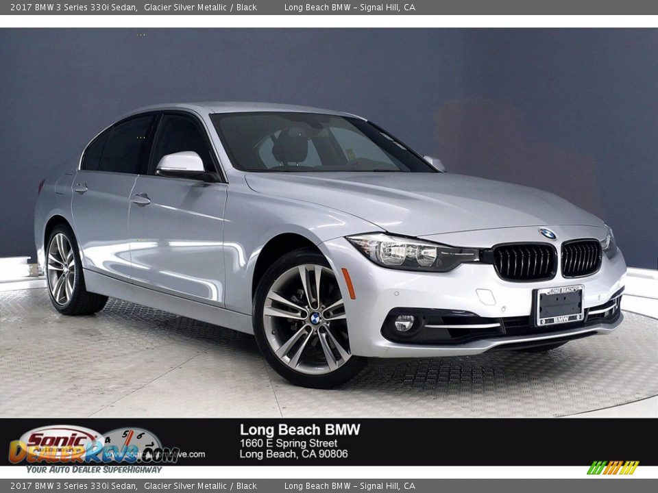 2017 BMW 3 Series 330i Sedan Glacier Silver Metallic / Black Photo #1