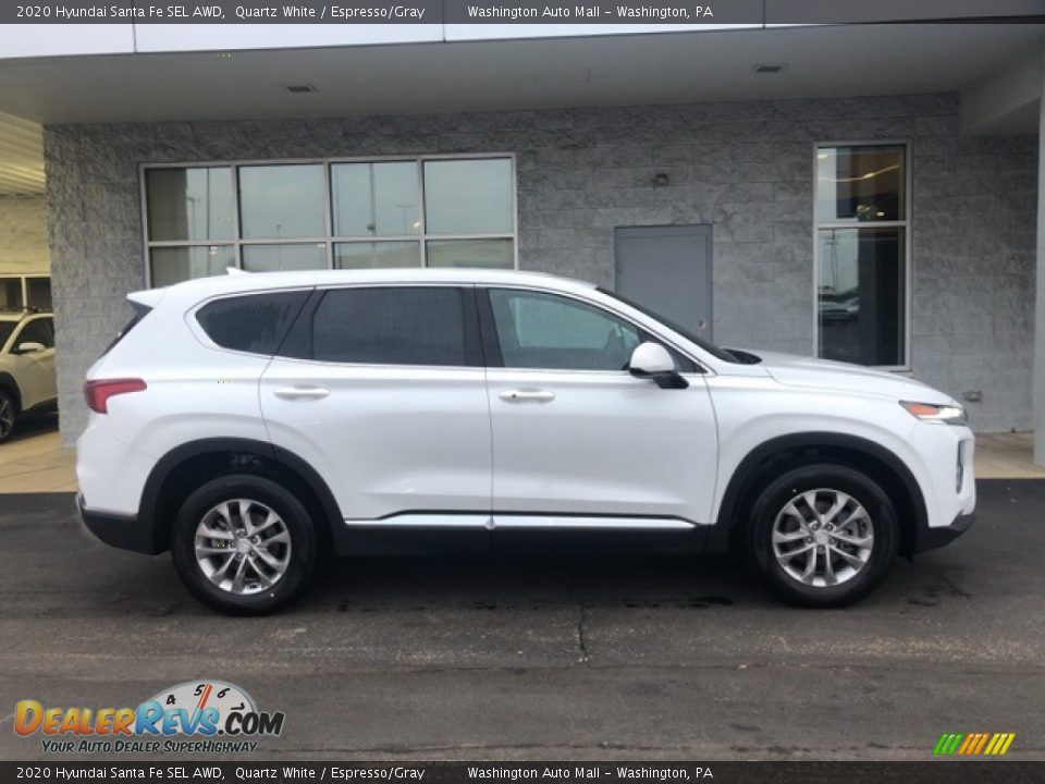 2020 Hyundai Santa Fe SEL AWD Quartz White / Espresso/Gray Photo #2