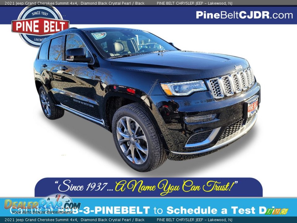 2021 Jeep Grand Cherokee Summit 4x4 Diamond Black Crystal Pearl / Black Photo #1