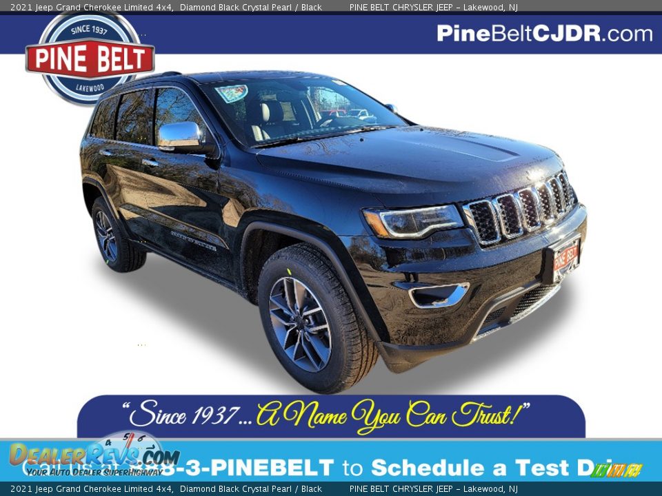 2021 Jeep Grand Cherokee Limited 4x4 Diamond Black Crystal Pearl / Black Photo #1