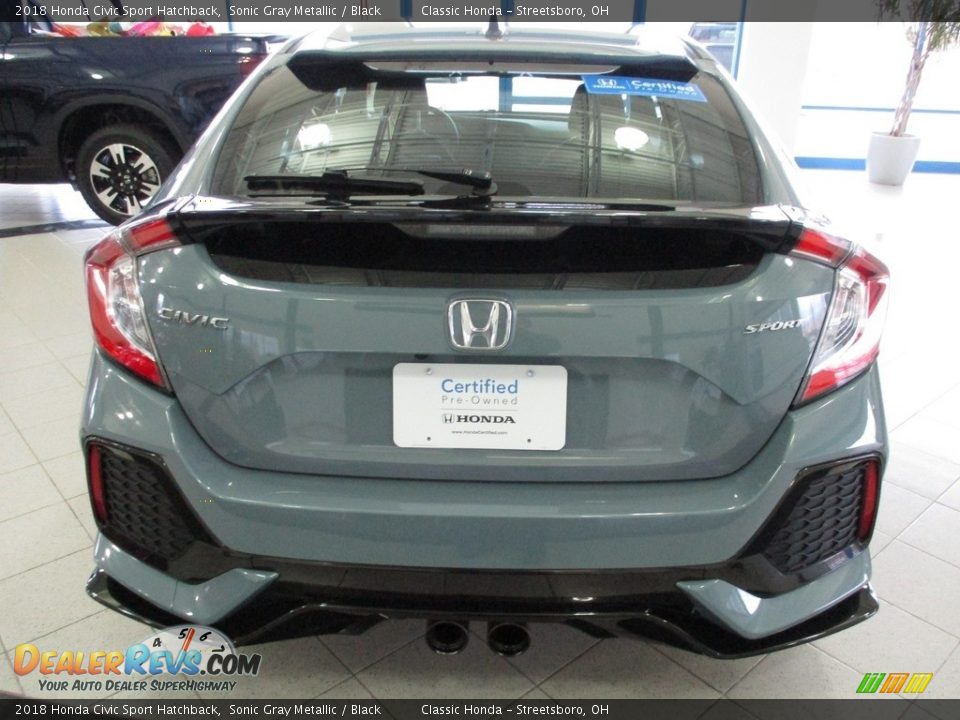 2018 Honda Civic Sport Hatchback Sonic Gray Metallic / Black Photo #8