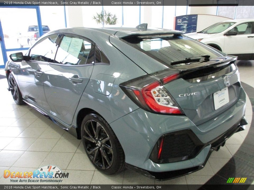 2018 Honda Civic Sport Hatchback Sonic Gray Metallic / Black Photo #9