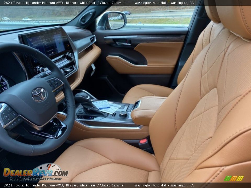 Glazed Caramel Interior - 2021 Toyota Highlander Platinum AWD Photo #4