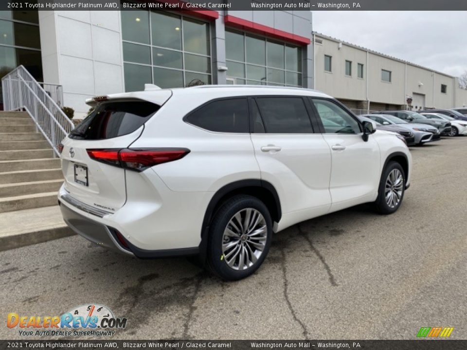 2021 Toyota Highlander Platinum AWD Blizzard White Pearl / Glazed Caramel Photo #14