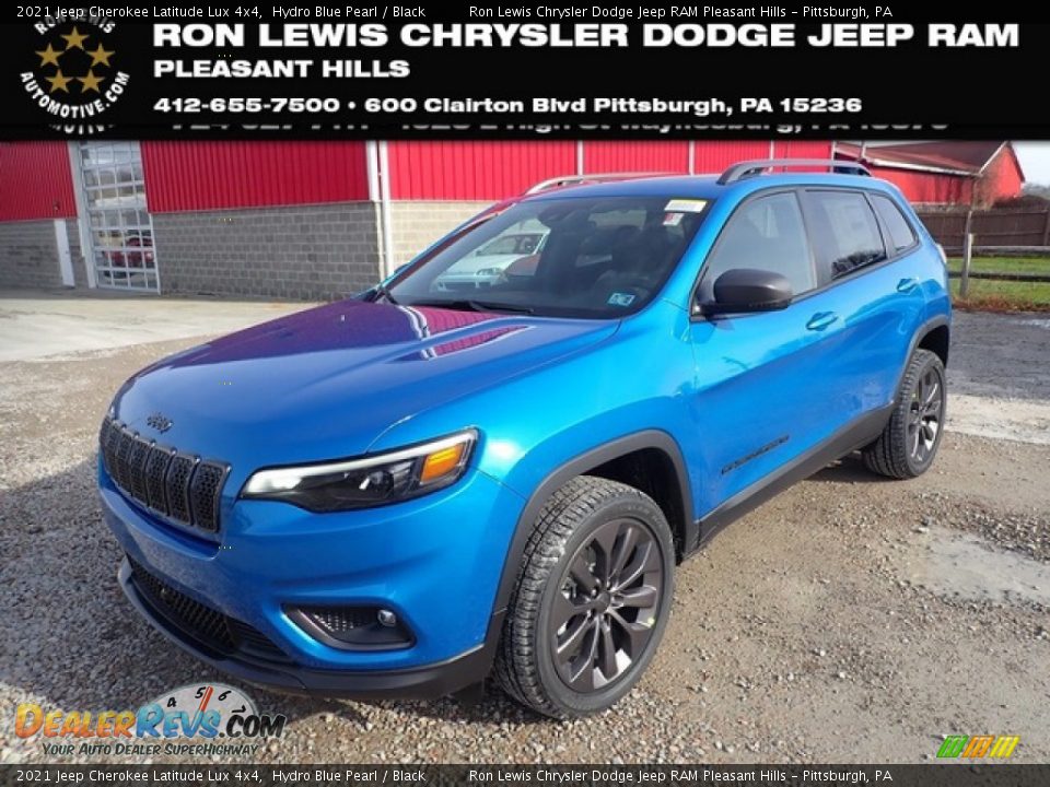 2021 Jeep Cherokee Latitude Lux 4x4 Hydro Blue Pearl / Black Photo #1