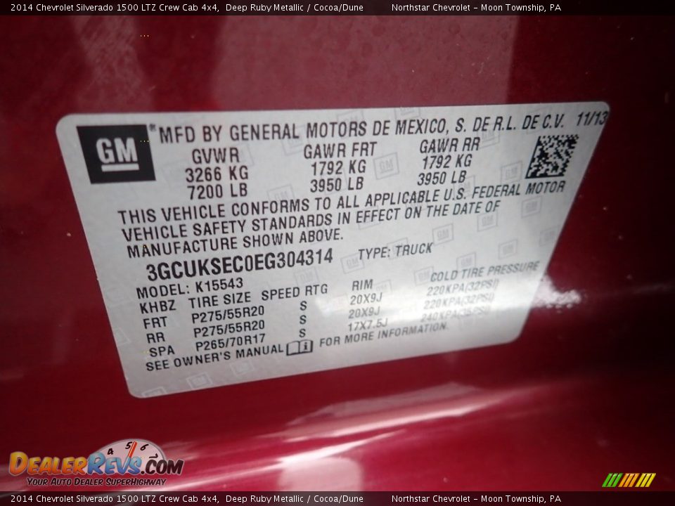 2014 Chevrolet Silverado 1500 LTZ Crew Cab 4x4 Deep Ruby Metallic / Cocoa/Dune Photo #28