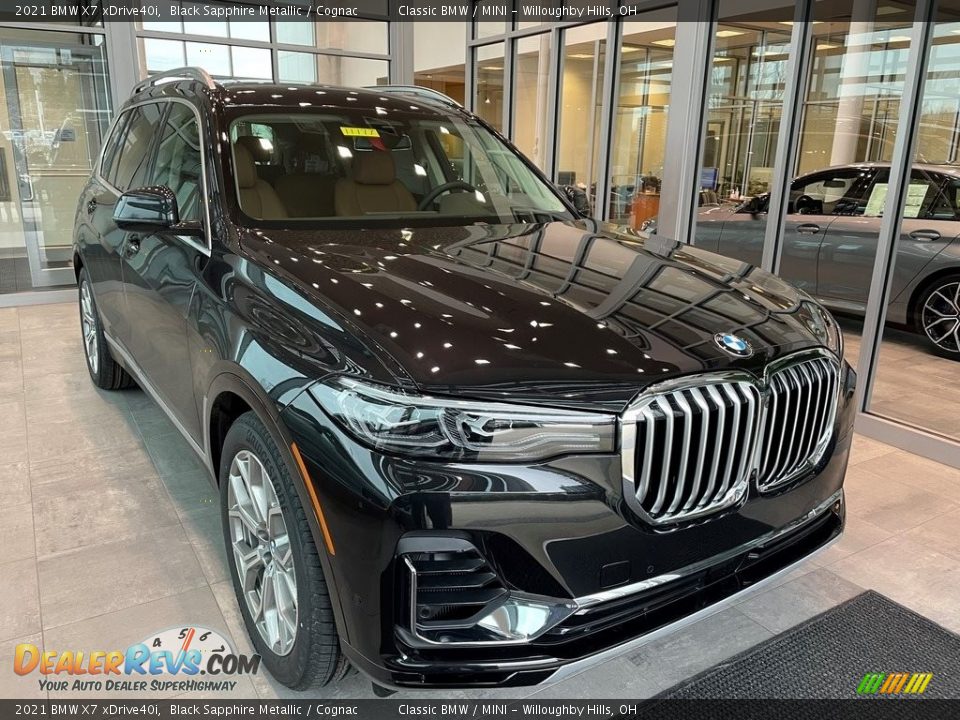 2021 BMW X7 xDrive40i Black Sapphire Metallic / Cognac Photo #1