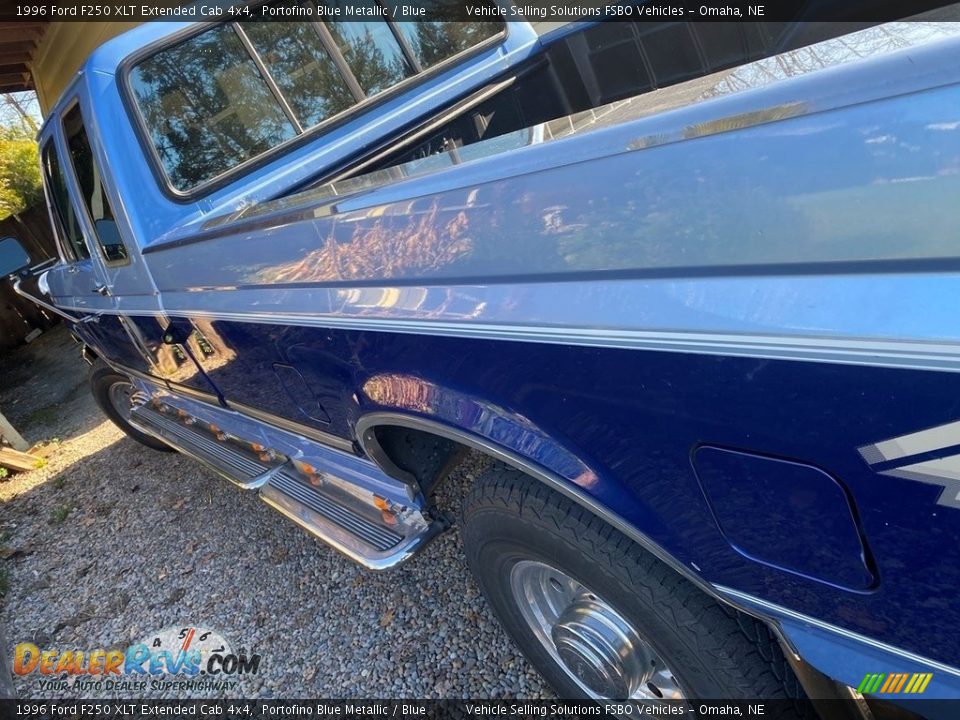 1996 Ford F250 XLT Extended Cab 4x4 Portofino Blue Metallic / Blue Photo #4