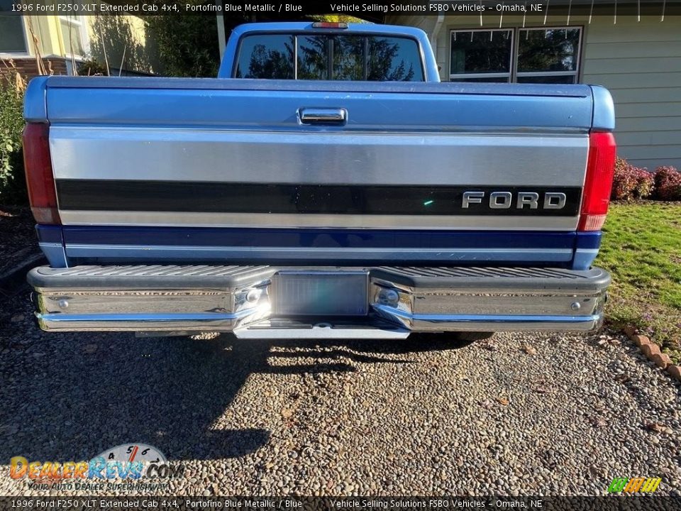 1996 Ford F250 XLT Extended Cab 4x4 Portofino Blue Metallic / Blue Photo #6