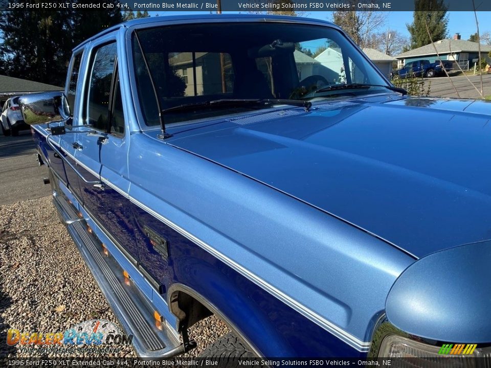 Portofino Blue Metallic 1996 Ford F250 XLT Extended Cab 4x4 Photo #9