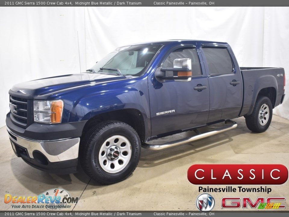 2011 GMC Sierra 1500 Crew Cab 4x4 Midnight Blue Metallic / Dark Titanium Photo #1