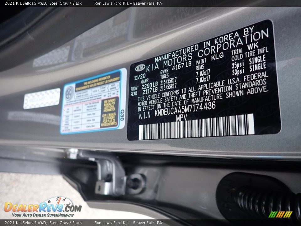 2021 Kia Seltos S AWD Steel Gray / Black Photo #15