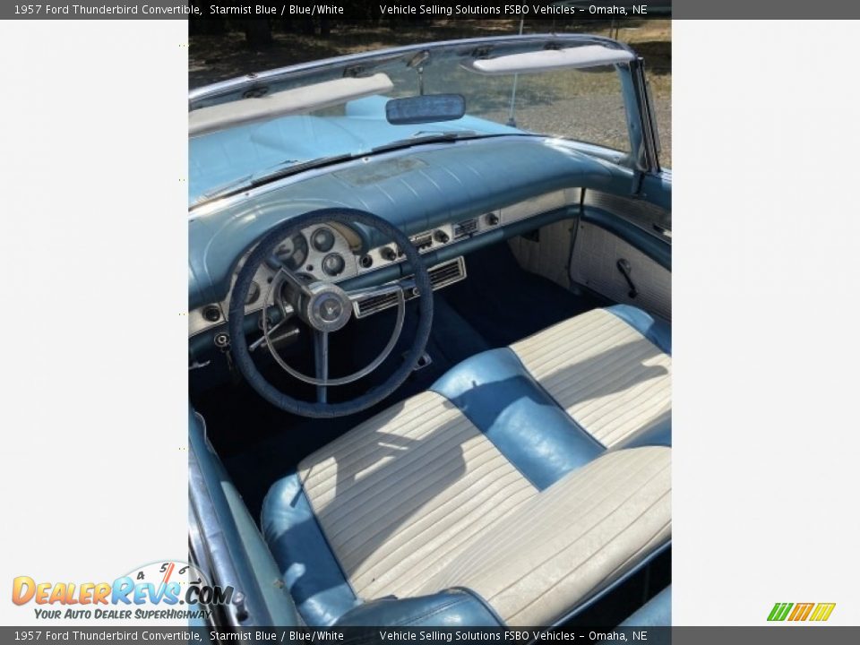 1957 Ford Thunderbird Convertible Starmist Blue / Blue/White Photo #5