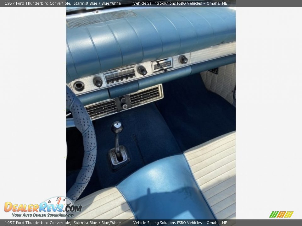 1957 Ford Thunderbird Convertible Starmist Blue / Blue/White Photo #6