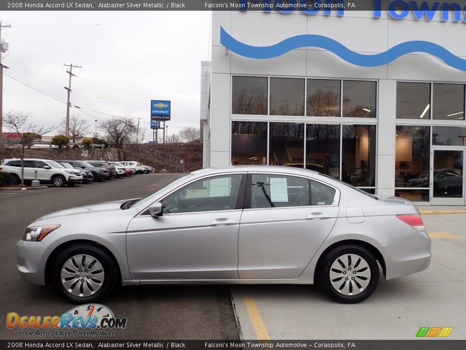 2008 Honda Accord LX Sedan Alabaster Silver Metallic / Black Photo #2