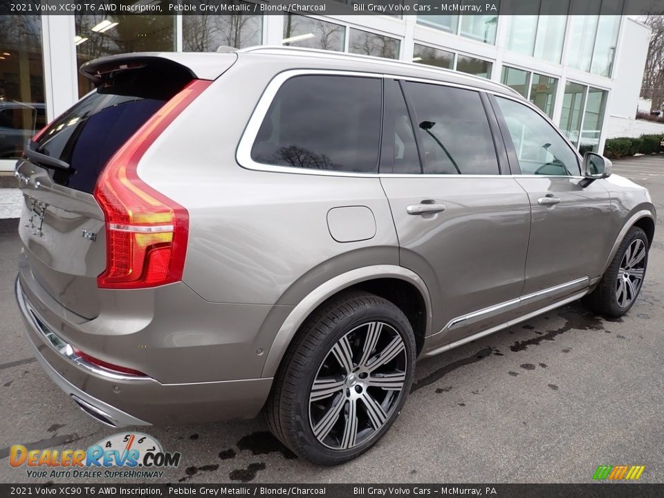 2021 Volvo XC90 T6 AWD Inscription Pebble Grey Metallic / Blonde/Charcoal Photo #2