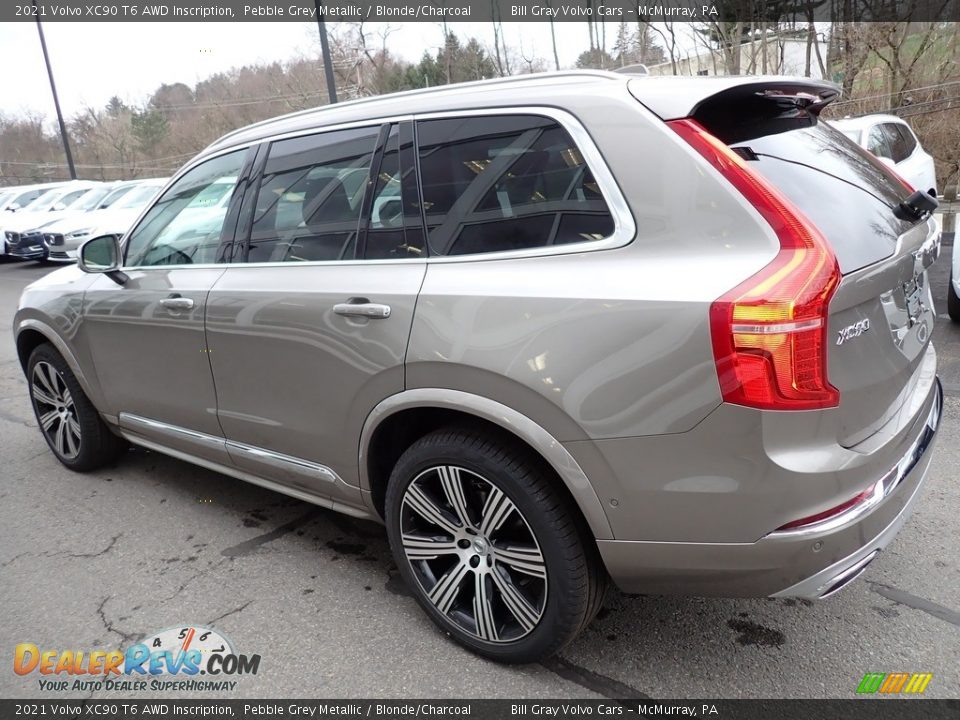 2021 Volvo XC90 T6 AWD Inscription Pebble Grey Metallic / Blonde/Charcoal Photo #4