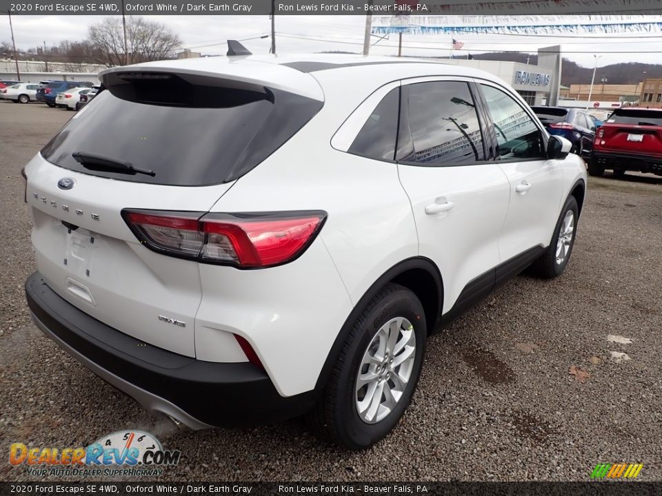 2020 Ford Escape SE 4WD Oxford White / Dark Earth Gray Photo #2