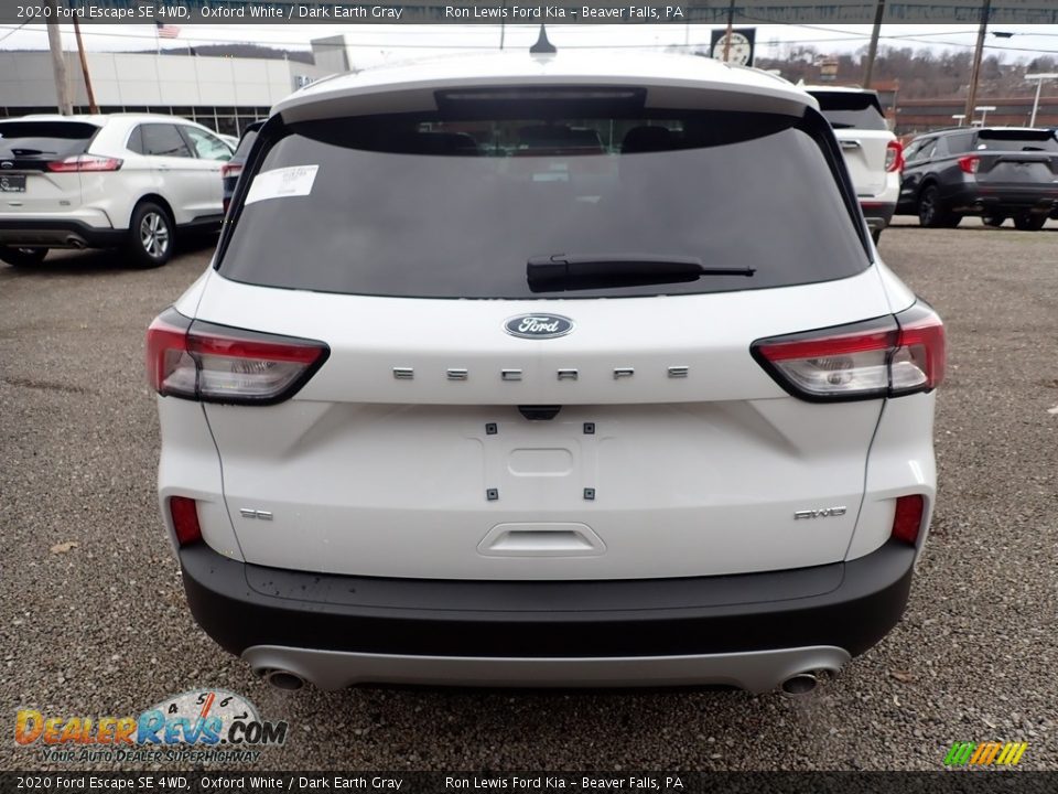 2020 Ford Escape SE 4WD Oxford White / Dark Earth Gray Photo #8