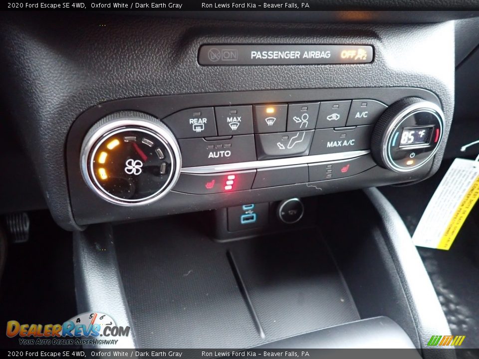 2020 Ford Escape SE 4WD Oxford White / Dark Earth Gray Photo #17