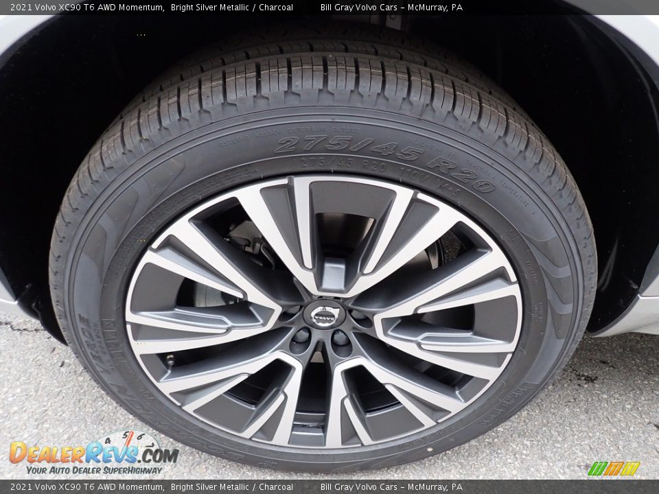2021 Volvo XC90 T6 AWD Momentum Bright Silver Metallic / Charcoal Photo #6