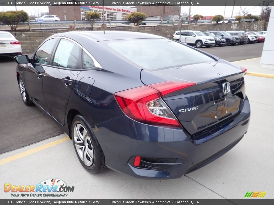 2018 Honda Civic LX Sedan Aegean Blue Metallic / Gray Photo #3