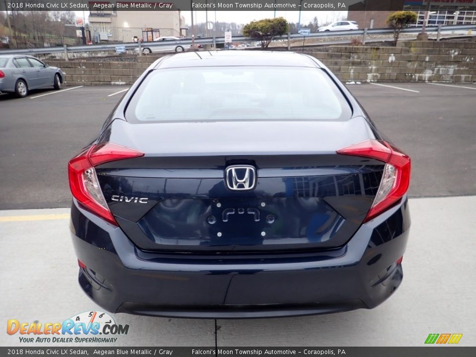 2018 Honda Civic LX Sedan Aegean Blue Metallic / Gray Photo #4