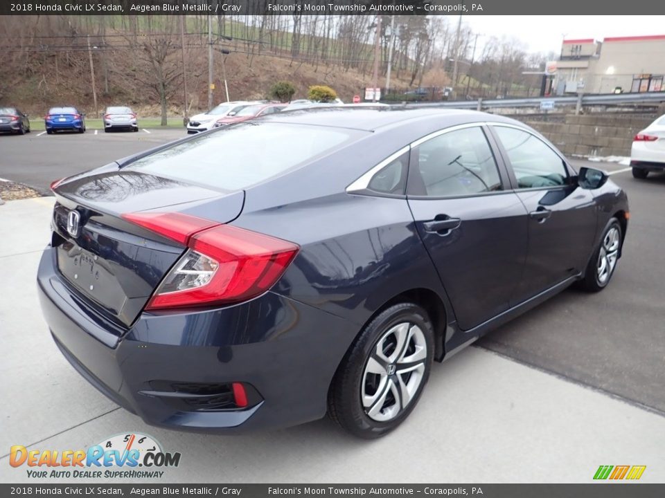 2018 Honda Civic LX Sedan Aegean Blue Metallic / Gray Photo #5