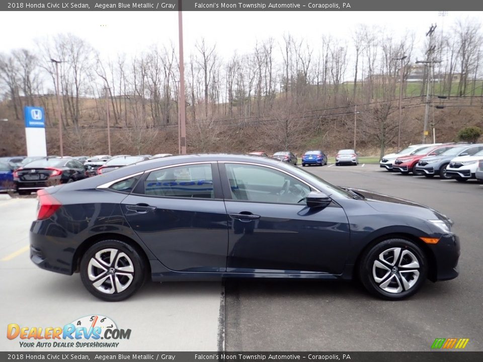 2018 Honda Civic LX Sedan Aegean Blue Metallic / Gray Photo #6