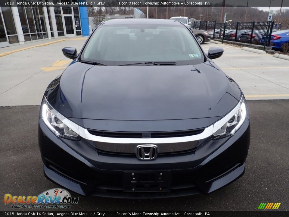2018 Honda Civic LX Sedan Aegean Blue Metallic / Gray Photo #8