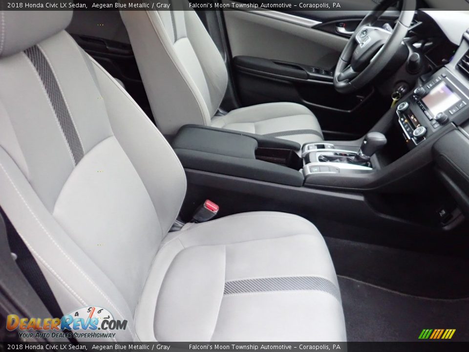 2018 Honda Civic LX Sedan Aegean Blue Metallic / Gray Photo #10