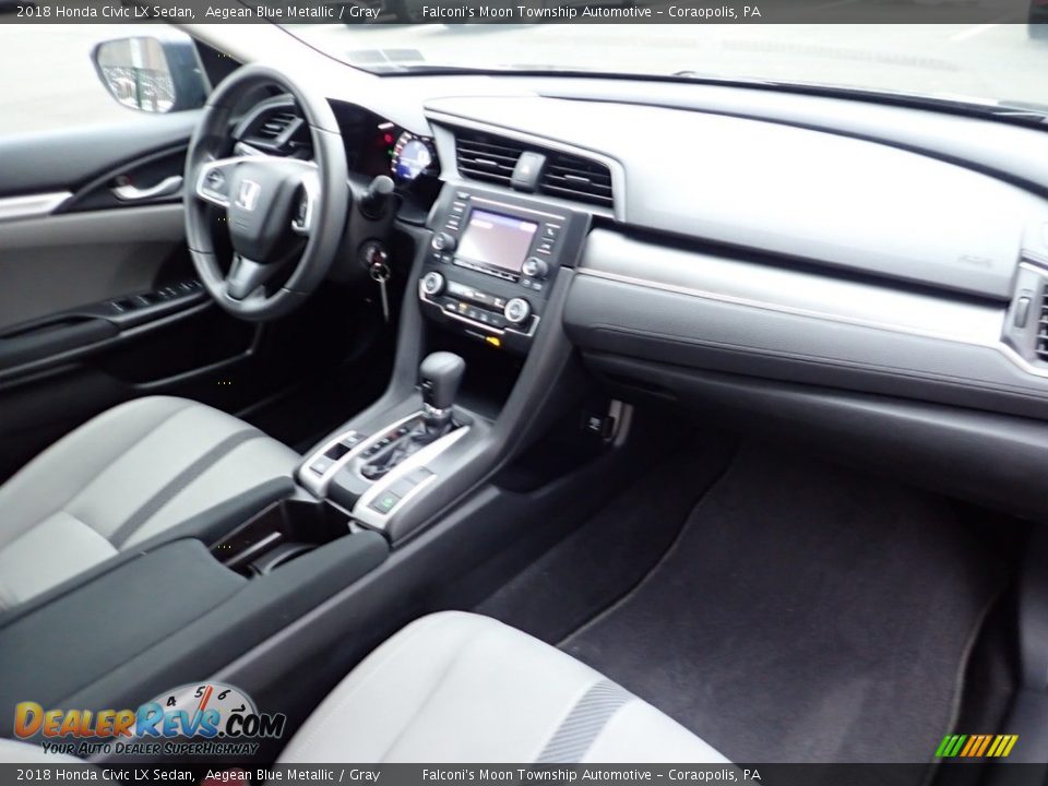 2018 Honda Civic LX Sedan Aegean Blue Metallic / Gray Photo #11