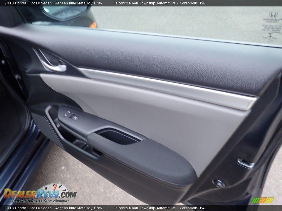 2018 Honda Civic LX Sedan Aegean Blue Metallic / Gray Photo #12