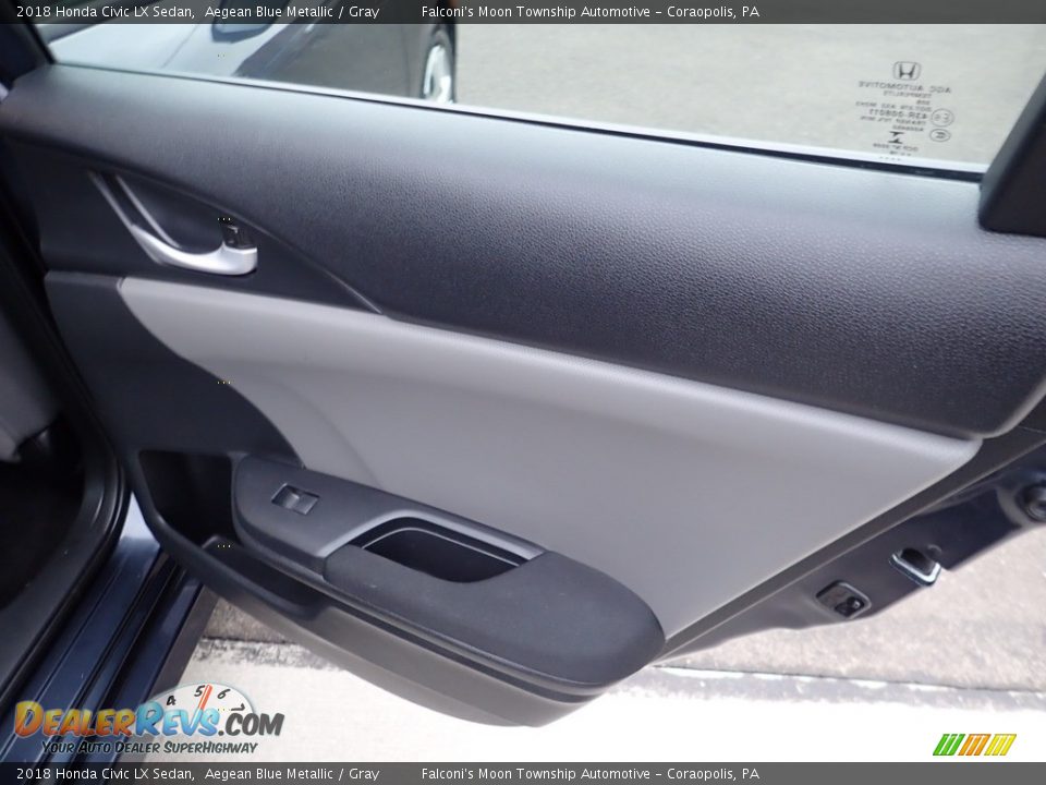 2018 Honda Civic LX Sedan Aegean Blue Metallic / Gray Photo #14