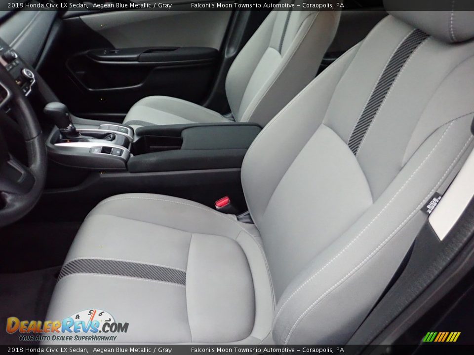 2018 Honda Civic LX Sedan Aegean Blue Metallic / Gray Photo #15