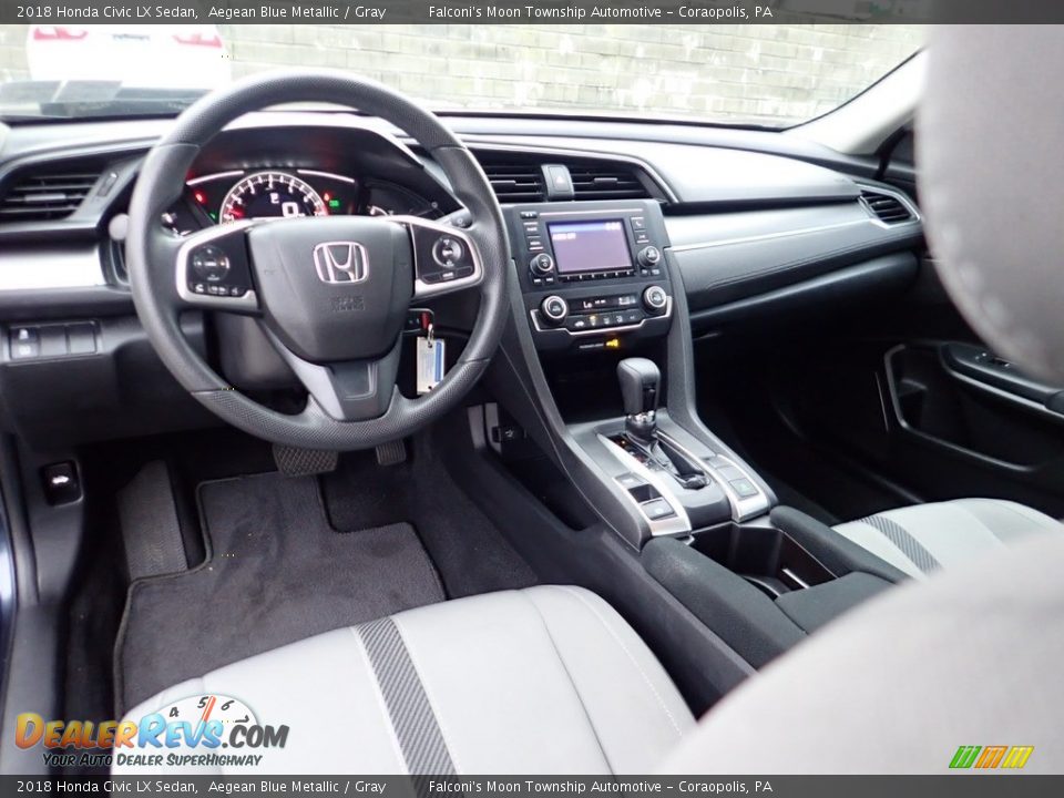 2018 Honda Civic LX Sedan Aegean Blue Metallic / Gray Photo #17