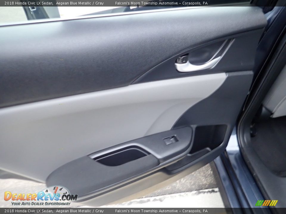 2018 Honda Civic LX Sedan Aegean Blue Metallic / Gray Photo #18