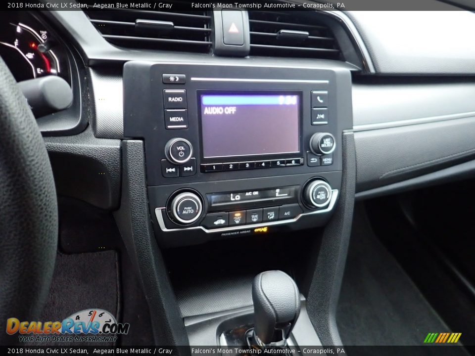 2018 Honda Civic LX Sedan Aegean Blue Metallic / Gray Photo #22