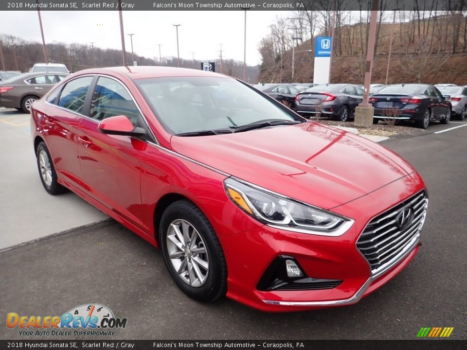 2018 Hyundai Sonata SE Scarlet Red / Gray Photo #7