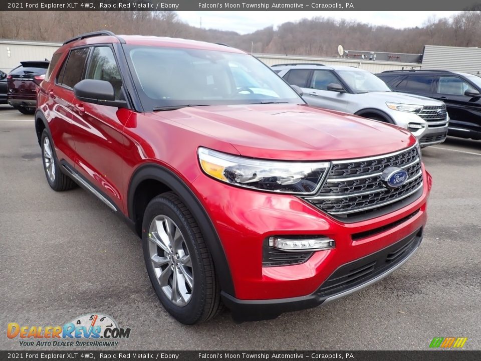 2021 Ford Explorer XLT 4WD Rapid Red Metallic / Ebony Photo #3