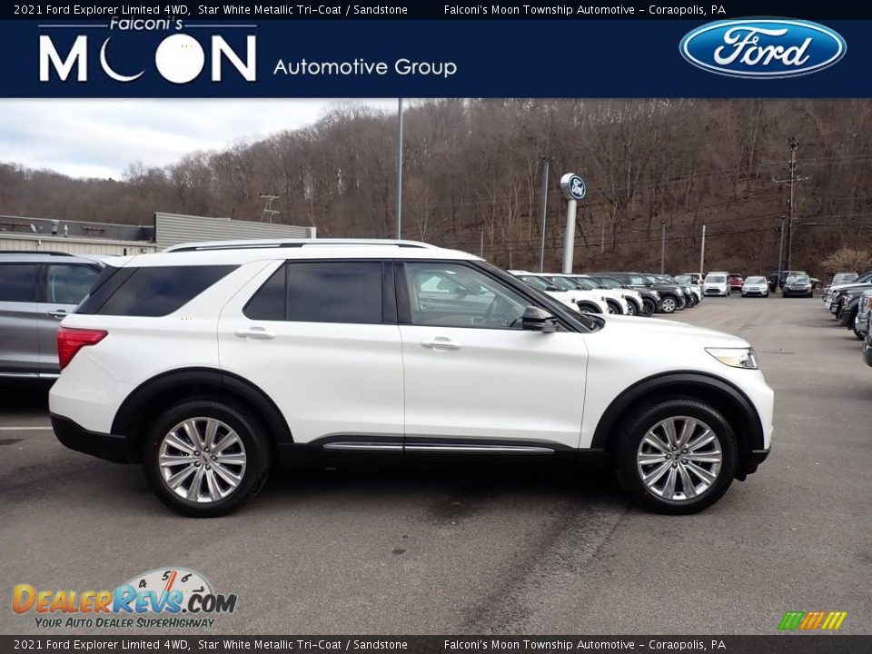 2021 Ford Explorer Limited 4WD Star White Metallic Tri-Coat / Sandstone Photo #1