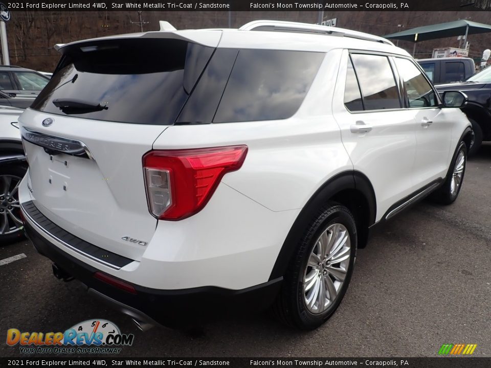 2021 Ford Explorer Limited 4WD Star White Metallic Tri-Coat / Sandstone Photo #2