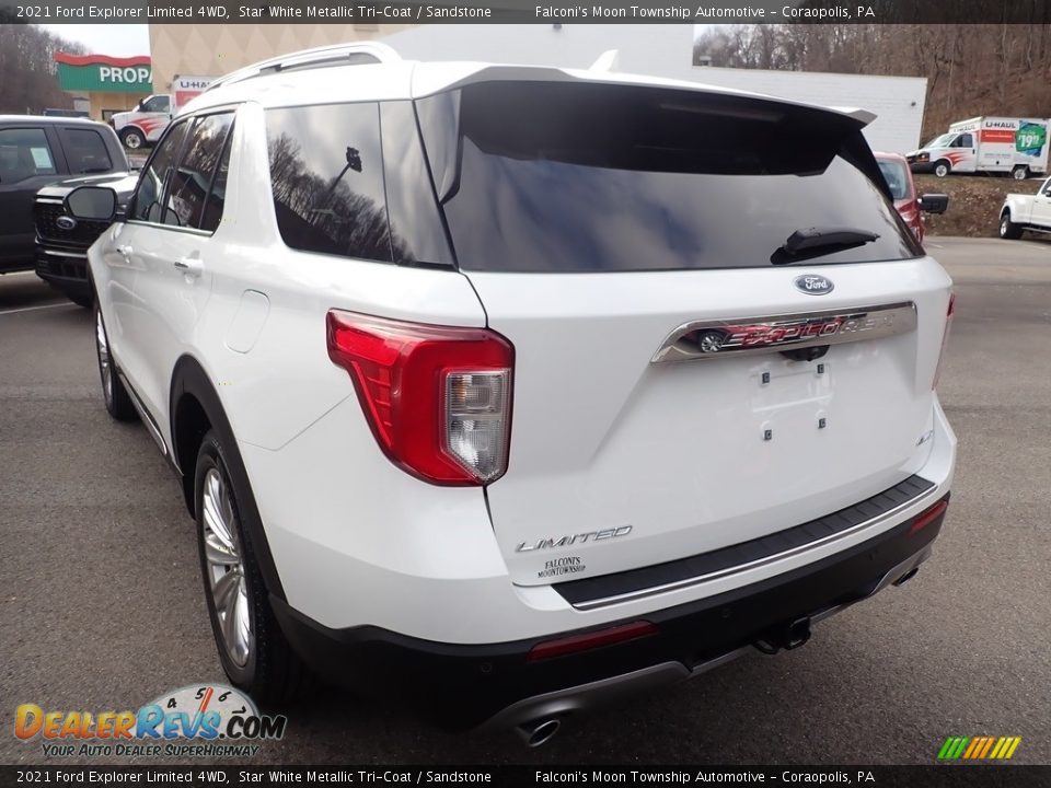 2021 Ford Explorer Limited 4WD Star White Metallic Tri-Coat / Sandstone Photo #6