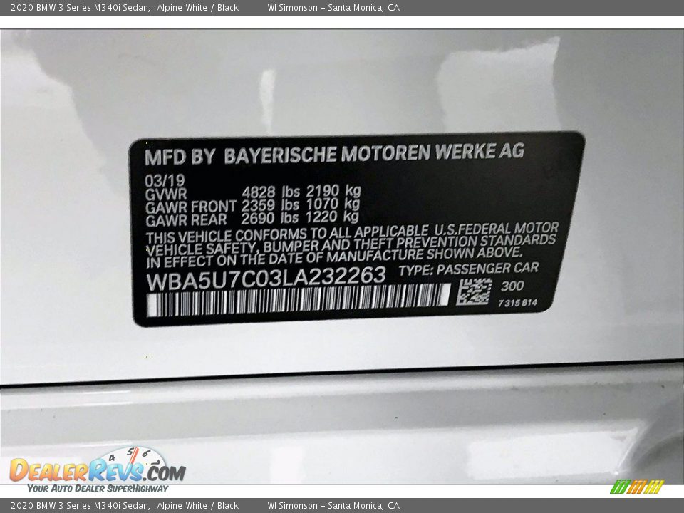 2020 BMW 3 Series M340i Sedan Alpine White / Black Photo #33
