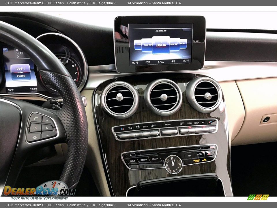 2016 Mercedes-Benz C 300 Sedan Polar White / Silk Beige/Black Photo #5