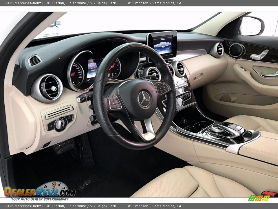 2016 Mercedes-Benz C 300 Sedan Polar White / Silk Beige/Black Photo #14