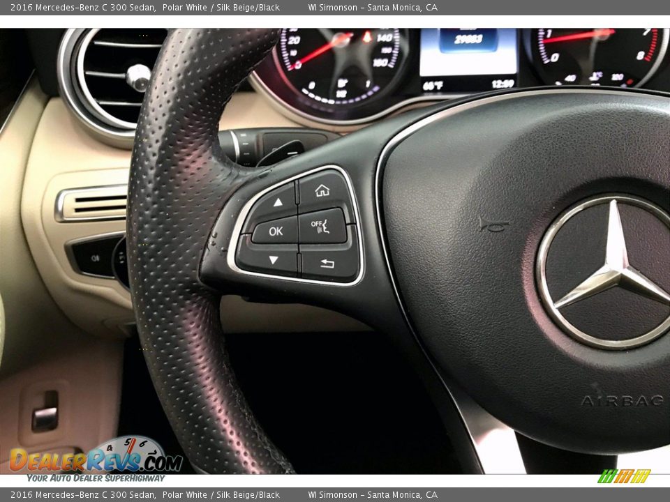 2016 Mercedes-Benz C 300 Sedan Polar White / Silk Beige/Black Photo #21